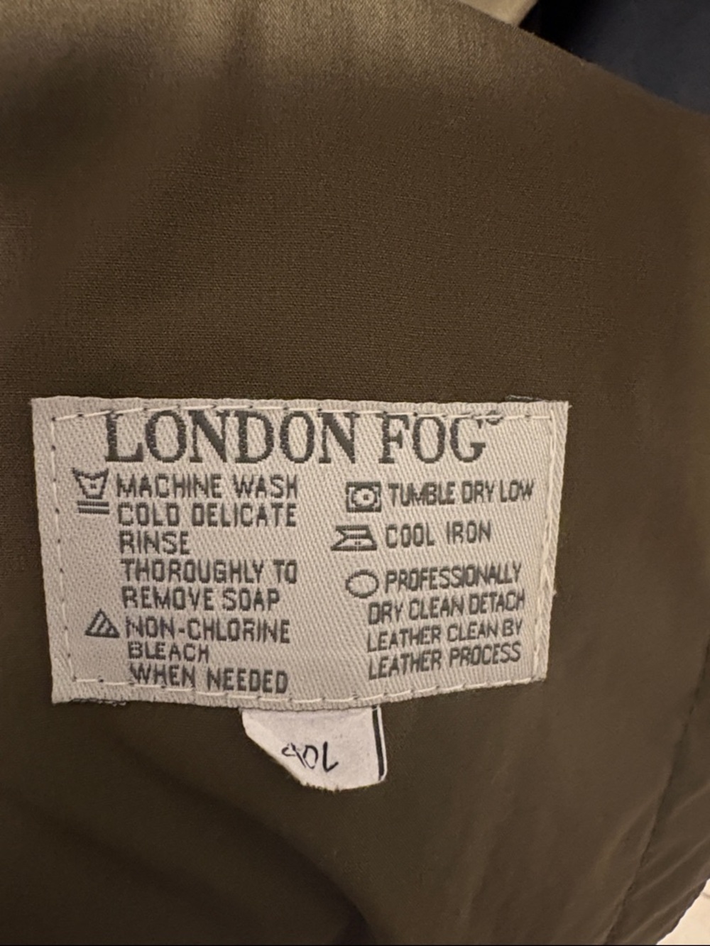 LONDON FOG Men’s Trench Coat Long Belted Suede Collar - Picture 6 of 12